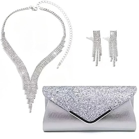 Bridal Jewelry Sets One-piece Suit Alloy Earrings Necklace Women's Stylish Cute Geometrical Precious Jewelry Set For Party Evening Wear