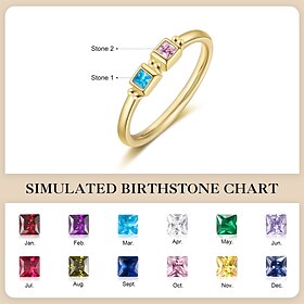 Personalized Birthstone Ring Mother's Day/Valentine's Day/Birthday Anniversary Gift For Mom Wife Girlfriend Eternal Love Mother's Day Gift Girlfriend Jewelry A