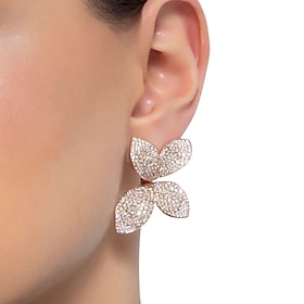Women's Stud Earrings Geometrical Flower Precious Elegant Fashion Imitation Diamond Earrings Jewelry Silver / Gold For Wedding Party Work Daily 1 Pair