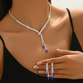 Bridal Jewelry Sets One-piece Suit Alloy Earrings Necklace Women's Stylish Luxury Cute Joy Jewelry Set For Party Evening Wear