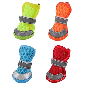 Mesh Dog Shoes Pet Boots Breathable Dog Shoes for Small Doggy Waterproof Pet Sandals with Anti-Slip Sole and Zipper Closure Durable Pet Paw Protector for Hot P