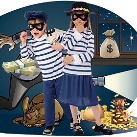 Burglar Bill Betty Bill Group Costume Storybook Characters Movie Cosplay for Boys Girls' Kid's Halloween Carnival World Book Day Performance Educational Dress