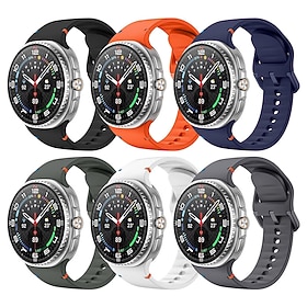 6 Pack Watch Band for Samsung Galaxy Watch 8 40/44mm Watch 8 Classic 46mm Silicone Replacement Strap Cute Women Men Sport Band Modern Buckle Wristband