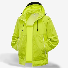 Men's Lightweight Jacket Outdoor Jacket Skin Jacket Casual Jacket Vacation Daily UPF50 Windbreaker Pocket Summer Spring Plain Fashion Classic Hooded Regular Bl