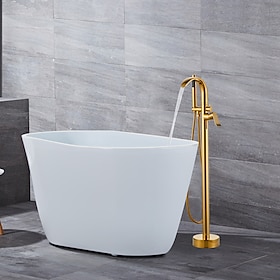 Rubinetto per Vasca - Minimalista Cromo Montato a pavimento Valvola in Ceramica Bath Shower Mixer Taps