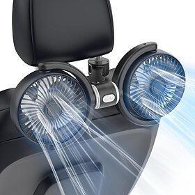 Car Fan USB Powered for Baby, Dual Car Cooling Fans for Backseat 3 Speed Separate Controlled Quiet Brushless Motor 360 Rotatable 5V Rear Seat Air Circulation f
