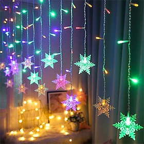 1 Pc Christmas Light Led Butterfly/Ice Cone/Pentagram/Christmas Tree/Snowflake Curtain Icicle Fairy Camp String Lights Garland Outdoor For Home New Year Party