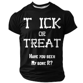 Halloween Men's Funny Pun Graphic T-Shirt - 'Trick or Treat Have You Seen My Bone R?' Short Sleeve