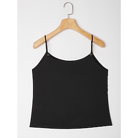 Damen Unisex Einheitliche Farbe Lässig Schwarz Weiß Minimalistisch Ärmellos Täglich Sommer: retailer-supplied image