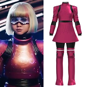 Robot Scary Doll Megan Halloween Costume M3GAN 2.0 Horror Kid's Girls' Halloween Carnival World Book Day Performance Stage School Event Dress Up Easy Halloween