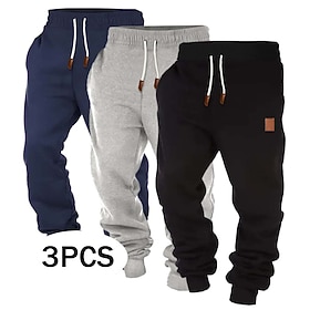 Hombre Pantalones de Deporte Pantalón Jogger Pantalones de lana Pantalones Correa Cintura elástica Paquete múltiple Plano Comodidad Longitud total Exterior Dia