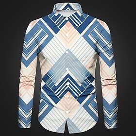Retro Vintage 1970s Shirt Plus Size Disco Geometic Psychedelic Fancy Dress Men's Halloween Carnival Music Festival Pride Parade Retro Theme Party Adults' Shirt