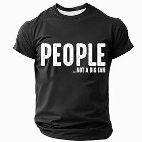Men's Sarcastic 'People Not A Big Fan' Graphic T-Shirt, Funny Introvert Short Sleeve Tee