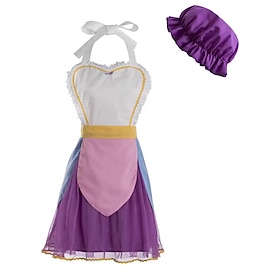 Beauty and the Beast Fairy Tale Mrs. Potts Chip Apron Dress Costume Movie Cosplay for Kids Adults Halloween Carnival World Book Day Performance Educational Dre