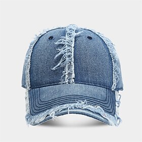 Men's Baseball Cap Sun Hat Trucker Hat Black Pink Denim Fashion Casual Street Daily Solid Color Adjustable Sunscreen Breathable