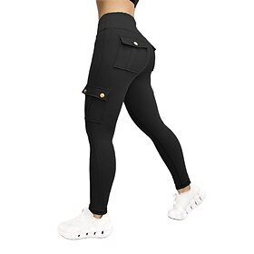 Women's utility - style fitness leggings. These are sporty tight - fitting elastic high - waisted leggings with a bubble - butt - enhancing design suitable for