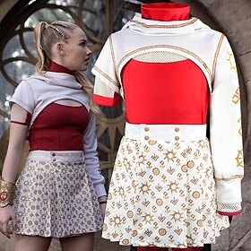 École des zombies Zombies 4 Nova pompom girl Jupe Manteau T-shirt Film Déguisement Cosplay Cosplay de Film for Fille Enfants Halloween Performance Halloween Ma