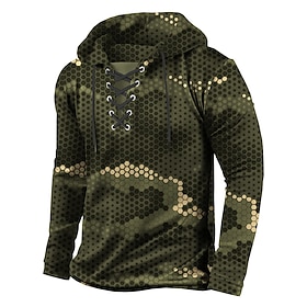 Men's Camo Camouflage Hoodie Sweatshirt Classic Military Long Sleeve Hooded Hunting Blue Green Gray Drawstring Fall Winter Designer S M L XL XXL XXXL