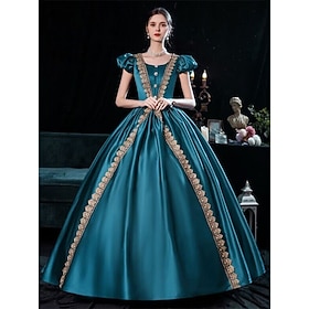 Gothic Victorian Vintage Inspired Dress Party Costume Prom Dress Princess Shakespeare Solid Color Ball Gown Fancy Dress Women's Royal Halloween Carnival Valent