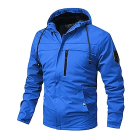Men's Outdoor Jacket Raincoat Hoodie Jacket Hiking Jacket Vacation Daily Waterp…