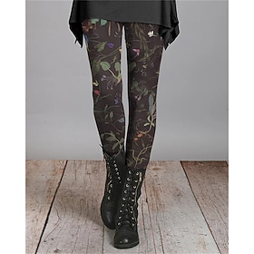 Women's Pants Trousers Leggings Cozy Leggings Streetwear Casual Full Length High Waist Floral Elastic Waist Print Breathability Comfortable Stretchy Vacation S
