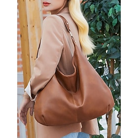 Soft PU Leather Hobo Tote Bag