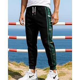 Men's Sport Sweatpants Trackpants Drawstring High Waist Bottoms Athleisure Gym Workout Fall Cotton Breathable Workout Jogging Running Sportswear Activewear So
