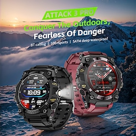LOKMAT ATTACK 3 PRO Smart Watch 1.39 inch Smartwatch Fitness Running Watch Bluetooth Pedometer Call Reminder Sleep Tracker Compatible with Android iOS Women Me