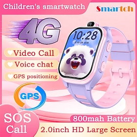 AS10 Smart Watch 2 inch Kids Smartwatch Phone 3G 4G 3G Pedometer Call Reminder Activity Tracker Compatible with Android iOS Kid's GPS Long Standby Hands-Free C