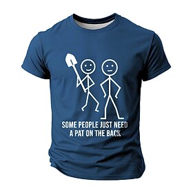 Mens Olive Green Dark Humor Graphic T-Shirt - Some People Just Need a Pat on the Back Shovel Design