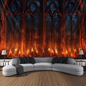 Halloween Tapestry Banners Wall Hangings Church 3D Dark Punk Gothic Style Party Dorm Shooting Backgrounds Home Decor