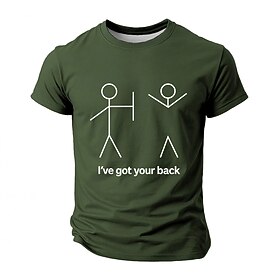 Mens Graphic T-Shirt, Funny 'I've Got Your Back' Pun Stick Figure Design Tee