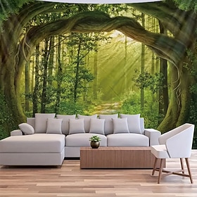 Tapisserie Banner Wandbehänge 森林 3D Schlafzimmer Wohnzimmer Wohnheim Dekorationen Wand Tür Hintergrund