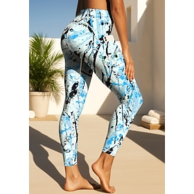 Women's Unisex pilates leggings fitness pants Gym Leggings Pockets Stamp Duty Side Pockets Pilates Gym Gym Workout Pants Tights Leggings Graphic Abstract Graff