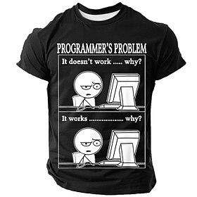Mens Programmer's Problem T-Shirt - Funny Coding Work Office Humor Tee - It Doesn't Work Why It Works Why
