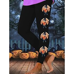 Halloween Women's Leggings Vacation Vintage Fashion Full Length High WaistPantsGraphic Printing Thermal Warm Soft Breathable Stretchy Formal Outdoor Vacation B