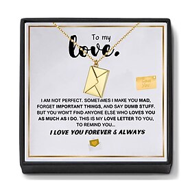 To My Love Necklace, Christmas Gift for Couple Romantic Jewelry with Message Card Box, Anniversary Present, Valentine Day Gift for Girlfriend, Boyfriend, Husba