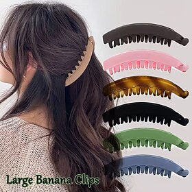 Confezione da 6 grandi fermagli per capelli a forma di banana, fermaglio per coda di cavallo antiscivolo per donne e ragazze in stile coreano, fermaglio per ca