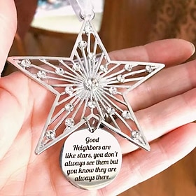 Christmas Friendship Charm Gift, Alloy Hanging Ornament for Christmas Tree, Holiday Friendship Pendant Decoration, Xmas Car Hanging Charm