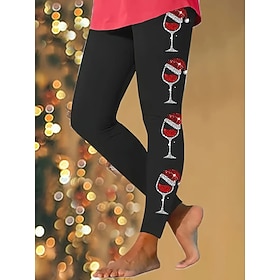 Christmas Women's Leggings Vacation Vintage Full Length High WaistPantsUgly Graphic Printing Thermal Warm Soft Breathable Stretchy Formal Outdoor Vacation Bla