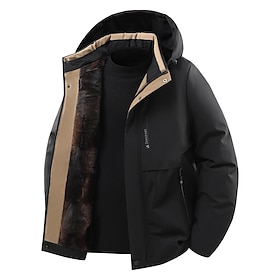 Men's Winter Coat Puffer Jacket Padded Jacket Pocket Cotton Vacation Daily Wear Date Regular Fashion Casual Comfortable Thermal Warm Fall Winter Solid / Plain