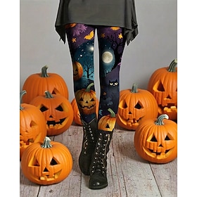 Halloween Women's Leggings Cozy Leggings Vacation Basic Casual Full Length High WaistPantsHalloween Graphic Printing Thermal Warm Comfortable Stretchy Vacation