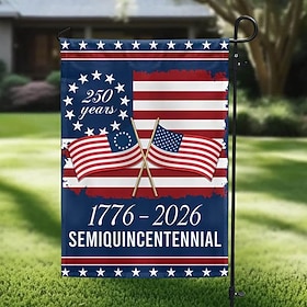 1776-2026 USA 250th Anniversary Garden Flag, Patriotic American Birthday Outdoor Banner for Yard, Lawn, Porch, or Independence Day Decoration