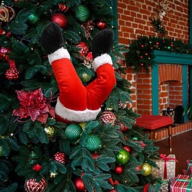 Christmas Santa Claus Legs Christmas Tree Hanging Decor Christmas Tree Topper Christmas Wreath Legs Animated Ornament