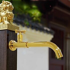 Bathroom Sink Faucet,Rotatable Wall Mount Industrial Style Single Handle One Hole Bath Taps with Cold Water Only