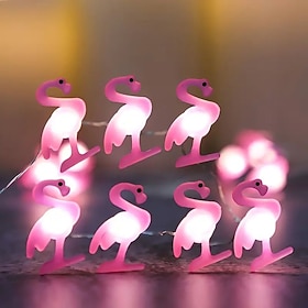 LED Copper Wire Light Pink Flamingo Fairy String Light 2m 20LEDs Battery Powered Cherry Blossom Peach Flower Light Wedding New Year Party Holiday Birthday Hom