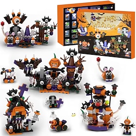 Halloween Advent Calendar 2025 Building Toy Set for Kids Adult Teens, 24 days Halloween Countdown Calendar, Building Blocks Set Surprise Toys Gift