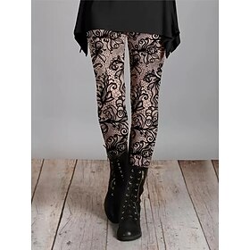 Women's Leggings Vacation Vintage Fashion Full Length High Waist Graphic Abstract Printing Thermal Warm Soft Breathable Stretchy Daily Outdoor Vacation Dark re