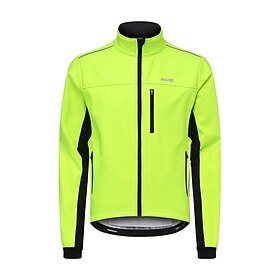 Arsuxeo Men's Cycling Jacket Windbreaker Fleece Jacket Winter Warm Ventilation Back Pocket Comfortable Bike Jacket Tracksuit Mountain Bike MTB Road Bike Cyclin