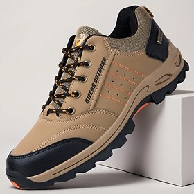 Men's Waterproof Non Slip Hiking Shoes, Durable Outdoor Trekking Sneakers with Shock Absorption Sole for Climbing, Camping and Trail Running